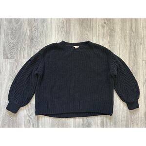 Woman’s Black Crewneck Knit Sweater Size Large